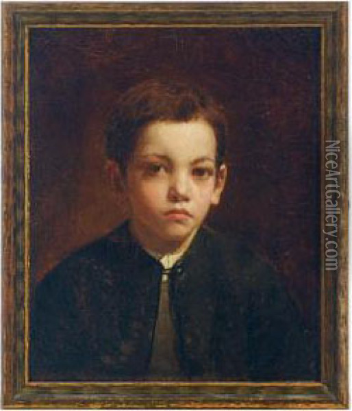 Portrait Of A Young Boy Oil Painting - George Henry Yewell