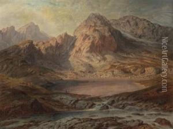 Hochgebirgssee In Den Sudtiroler? Alpen Oil Painting - Giovanni Varrone