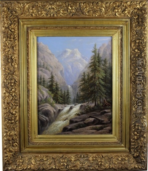 Mountainous American Landscape Oil Painting - William Rickarby Miller