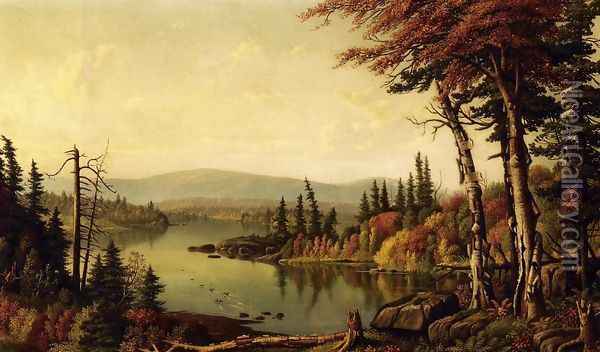 Raquette Lake Oil Painting - Levi Wells Prentice