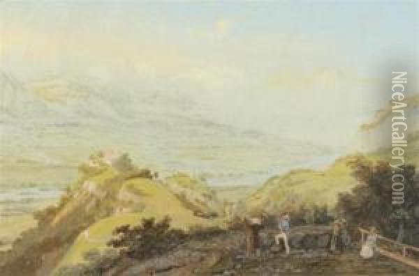 View Over The Tabor Near Pfaffers In Prattigau Oil Painting - Ludwig Bleuler