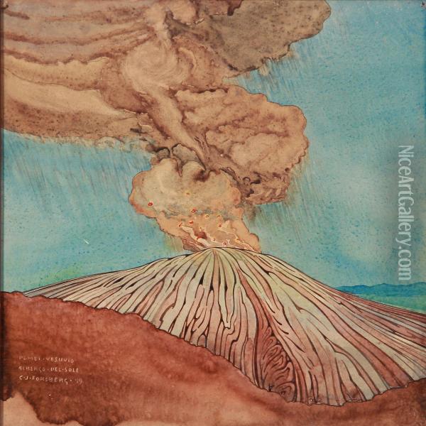Vesuvius In Eruption Oil Painting - Carl Johan Forsberg