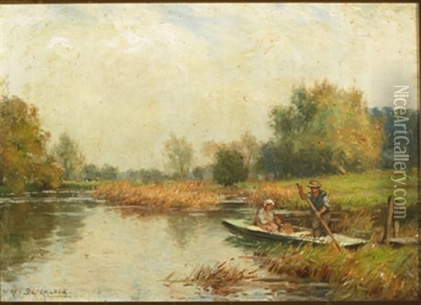 The River Ferry Oil Painting - William Kay Blacklock
