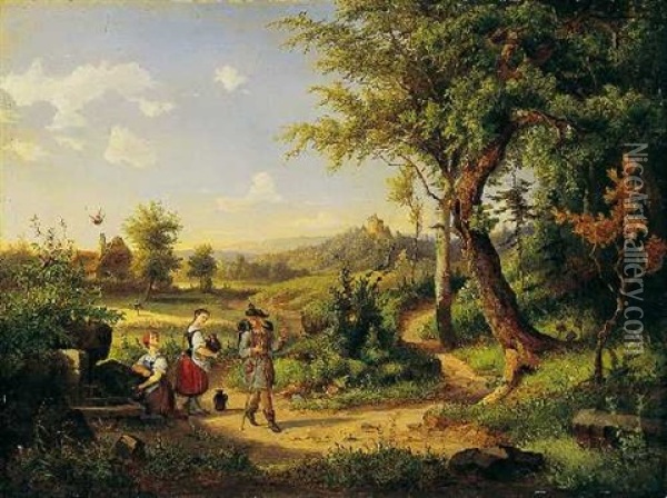 Der Wanderer Oil Painting - Eduard Von Weeber