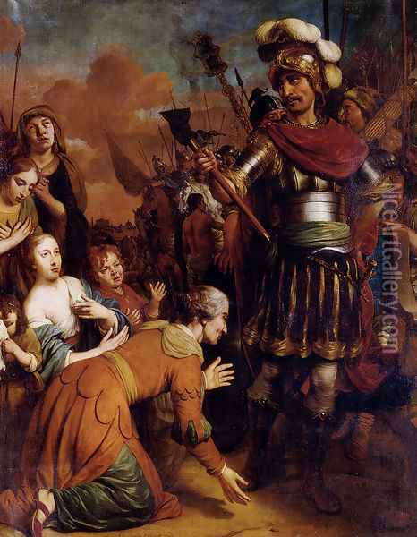 Volumnia Pleading With Her Son Coriolanus To Spare Rome Oil Painting - Gerbrand Van Den Eeckhout