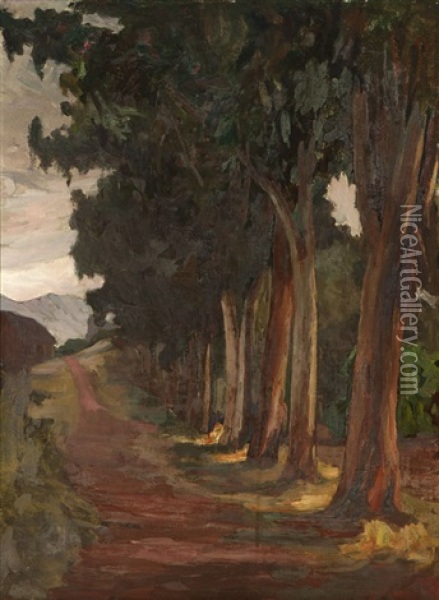 Eucalyptus Landscape Oil Painting - Jean Mannheim