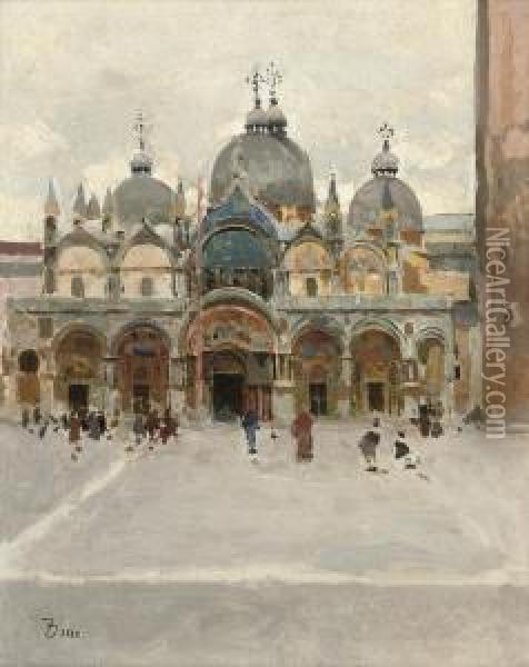The Basilica Di San Marco, Venice Oil Painting - Frank Duveneck