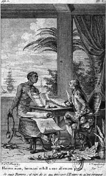 The black code illustration from Voyage a lIsle de France Oil Painting - Jean-Michel Moreau