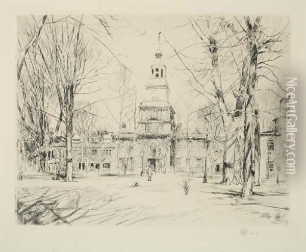 Independence Hall, Philadelphia Oil Painting - Frederick Childe Hassam