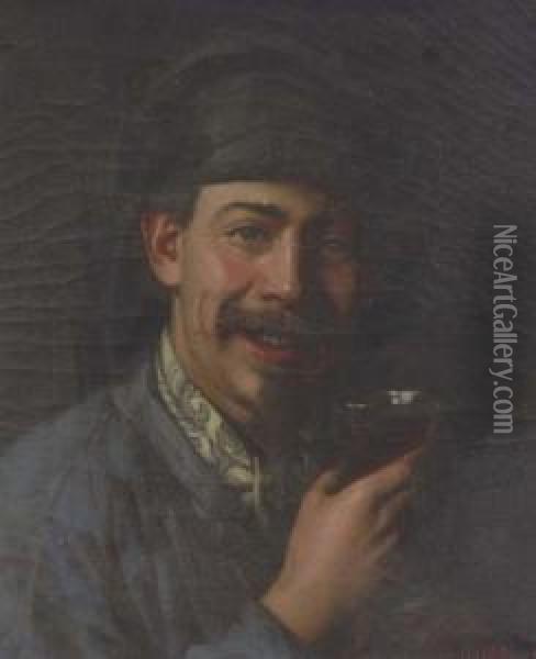 A Toast! Oil Painting - Henry Grant Plumb