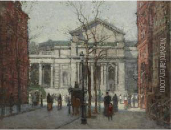 The New York Public Library Oil Painting - Paul Cornoyer