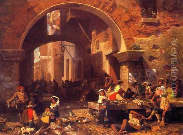 The Portico Of Octavia Oil Painting - Albert Bierstadt