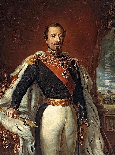 A Portrait Of Napoleon Iii, Emperor Offrance Oil Painting - Franz Xavier Winterhalter