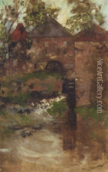 The Water Mill Oil Painting - Grosvenor Thomas