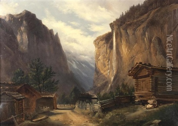 Paysage De Montagne Oil Painting - Francois Diday