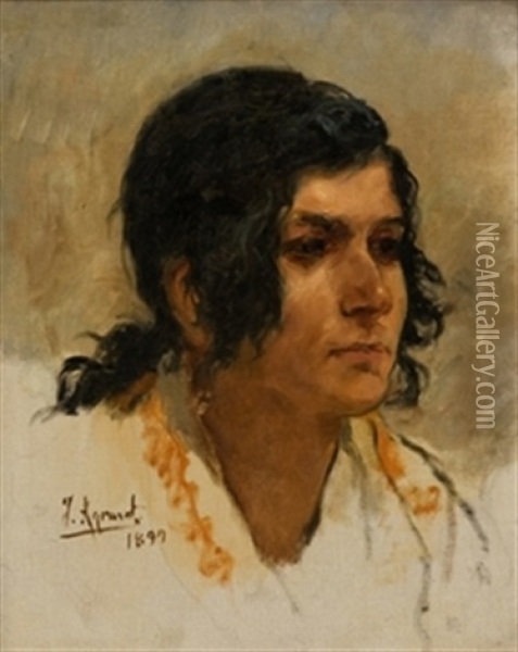 Retrato De Mujer Oil Painting - Joaquin Agrasot y Juan