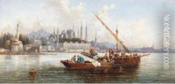 View Of Constantinople Oil Painting - Anton Schoth
