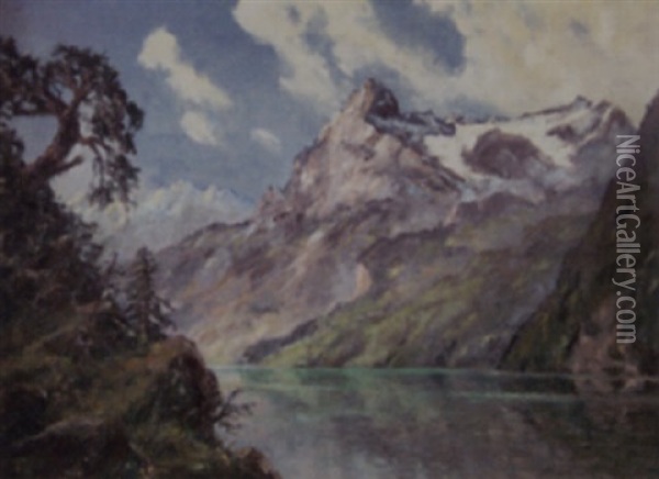 Berglandschaft Oil Painting - Franz Hienl-Merre