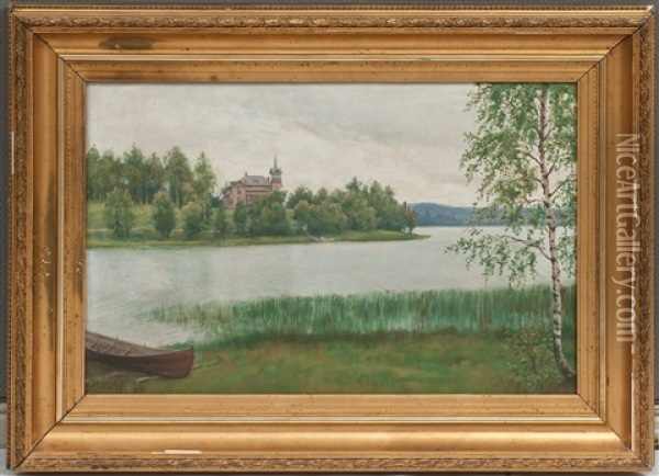 A Villa In A Summer Landscape Oil Painting - Felix Frang-Pahlama