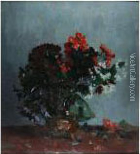 Stilleven Met Bloemen Oil Painting - Gottfried Van Pelt
