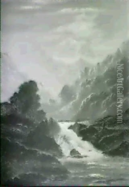 The Falls Of Glomach, Rosshire, N. Britain Oil Painting - Charles Leslie