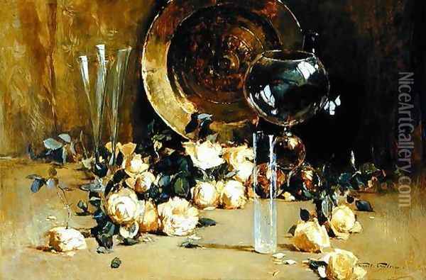 Yellow Roses Oil Painting - Emil Carlsen
