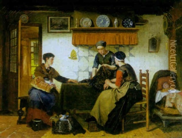 The Cloth Merchant Oil Painting - Sipke (Cornelis) Kool