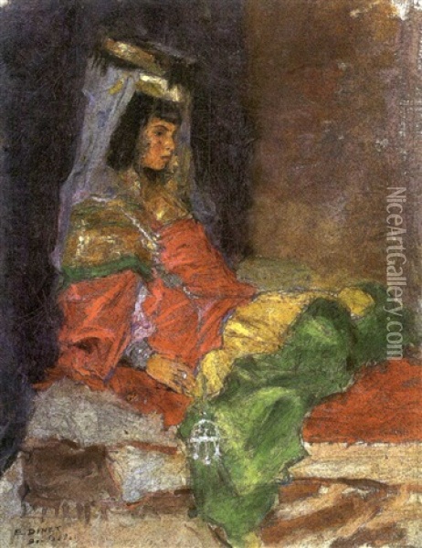 Fillette De Bou-saada Oil Painting - Alphonse Etienne Dinet