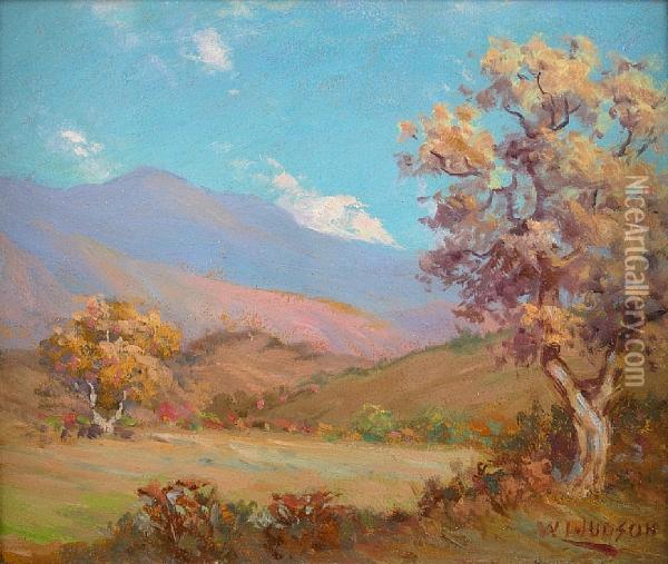 Fall Trees (blue Mountains) Oil Painting - William Lee Judson