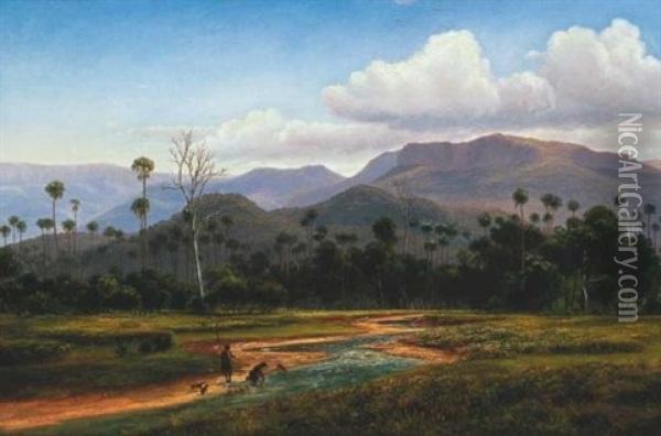Mountain Scenery Near Jamberoo, New South Wales Oil Painting - Eugen von Guerard