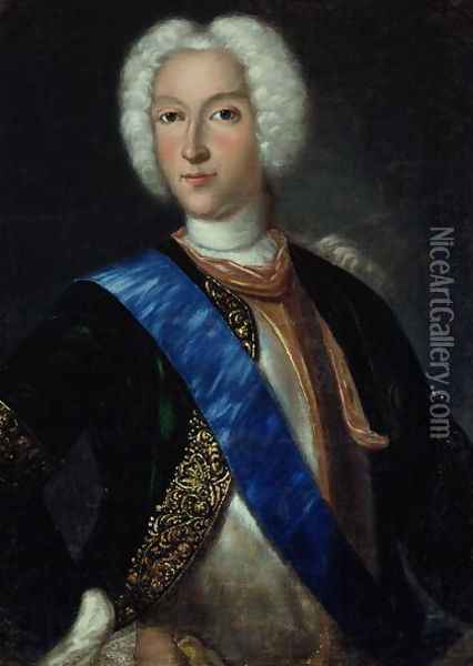 Portrait of Tsar Peter II (1715-1730) Oil Painting - Johann Heinrich Wedekind