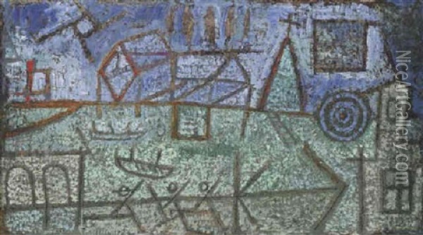 Kleine Seehafen Oil Painting - Paul Klee