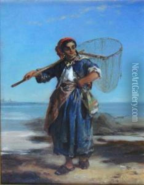 Washerwoman Of Alicante Oil Painting - Thomas Kent Pelham