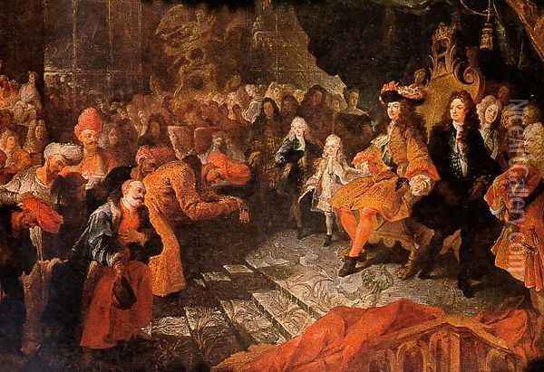 Louis XIV Receiving the Persian Ambassador Oil Painting - Antoine Coypel