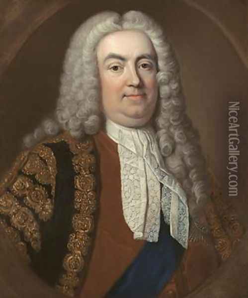 Portrait of Sir Robert Walpole KG 1740 Oil Painting - Jean Baptiste van Loo