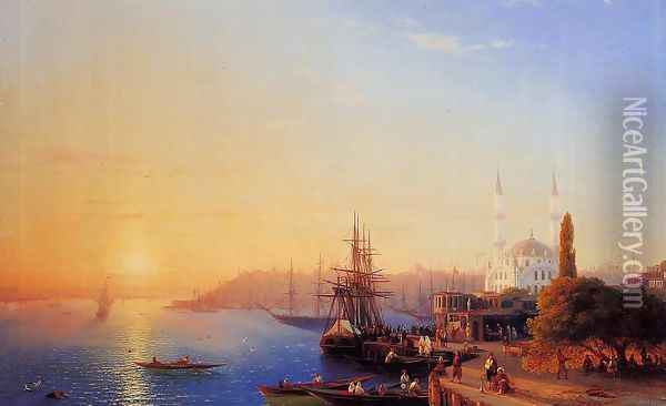 Panorama of Constantinopole Oil Painting - Ivan Konstantinovich Aivazovsky