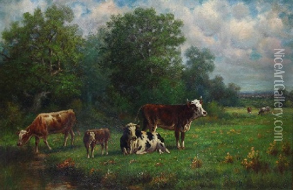 Landscape With Cattle Oil Painting - Rosa Bonheur
