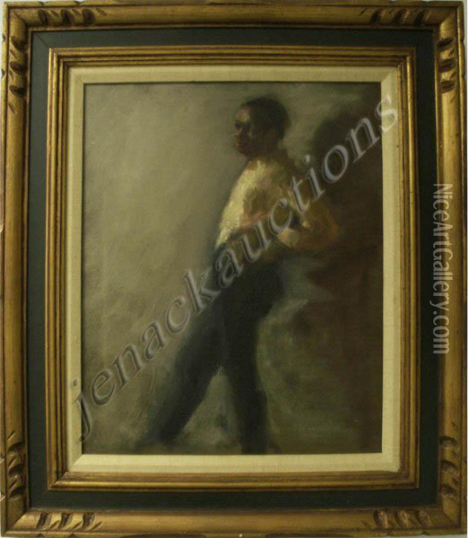 Study Of Afro/american Oil Painting - Will. Philip Barnes Freeman