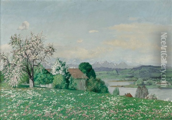 Fruhling In Oberbayern Oil Painting - Philipp Graf