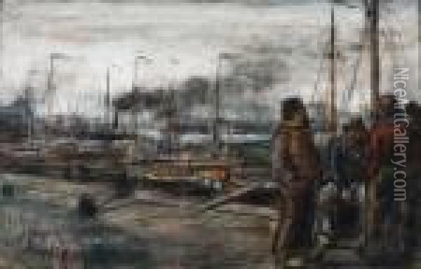 Deschippers (the Boatsmen) Oil Painting - Eugeen Van Mieghem