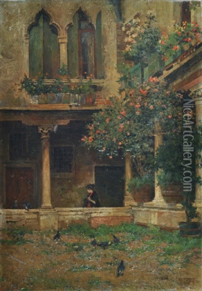 Abbazia Di S. Gregorio A Venezia Oil Painting - Raffaele Tafuri