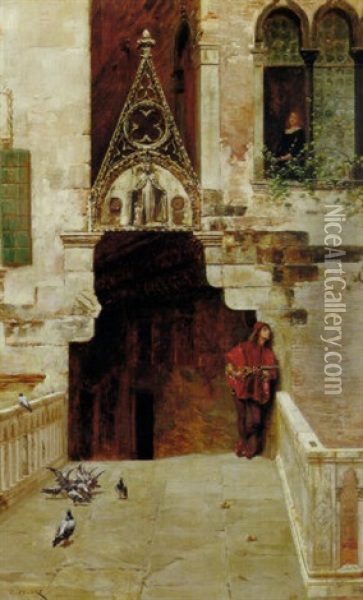 Romeo And Juliet Oil Painting - Charles Edouard Edmond Delort