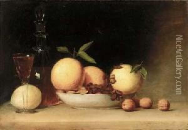 Still Life With Liqueur And Fruit Oil Painting - Raphaelle Peale