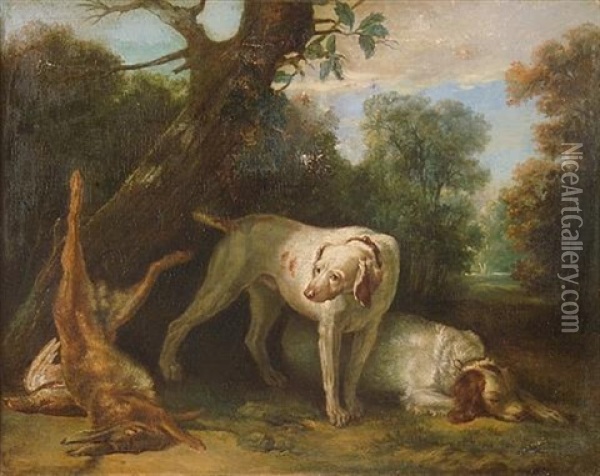 Dogs After A Hunt Oil Painting - Jean-Baptiste Oudry