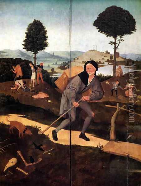Triptych of Haywain (outer wings) 2 Oil Painting - Hieronymous Bosch