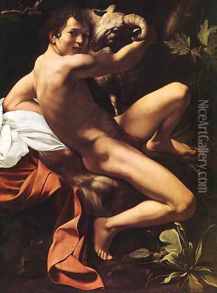 St. John the Baptist (Youth with Ram) 2 Oil Painting - Caravaggio
