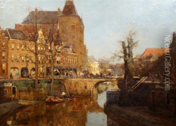 Cityscape Utrecht Oil Painting - Cornelis Vreedenburgh