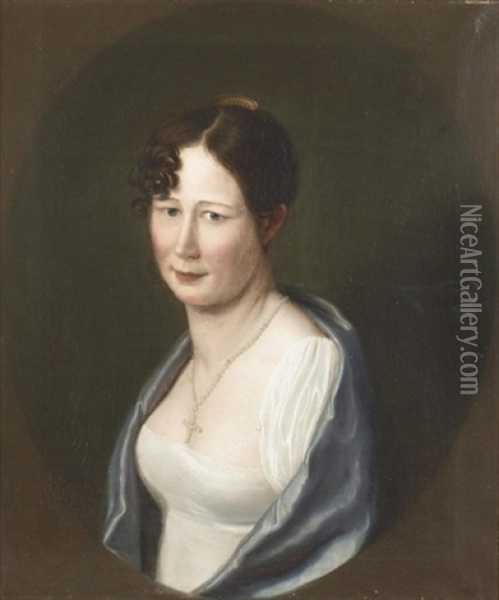Portrat Einer Eleganten Dame Oil Painting - Johann Jakob Biedermann