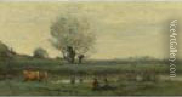 Paysage Oil Painting - Jean-Baptiste-Camille Corot