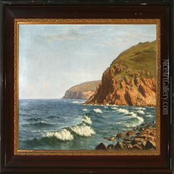Coastal Scene From Bornholm Island Oil Painting - I.H. Brandt